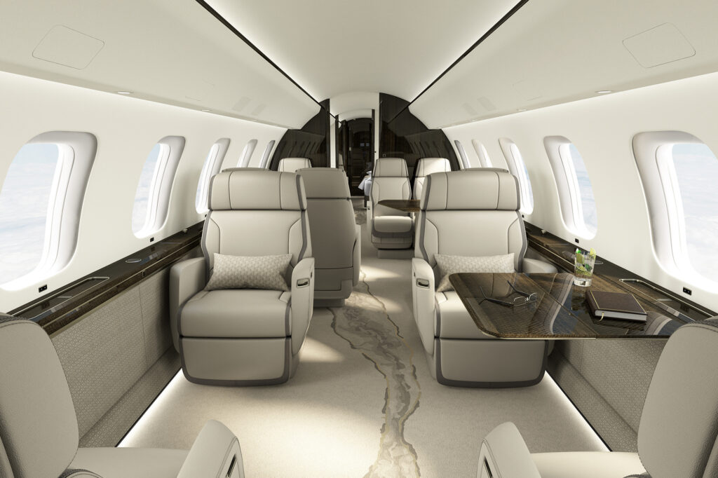 Bombardier Global 8000 club suite seating