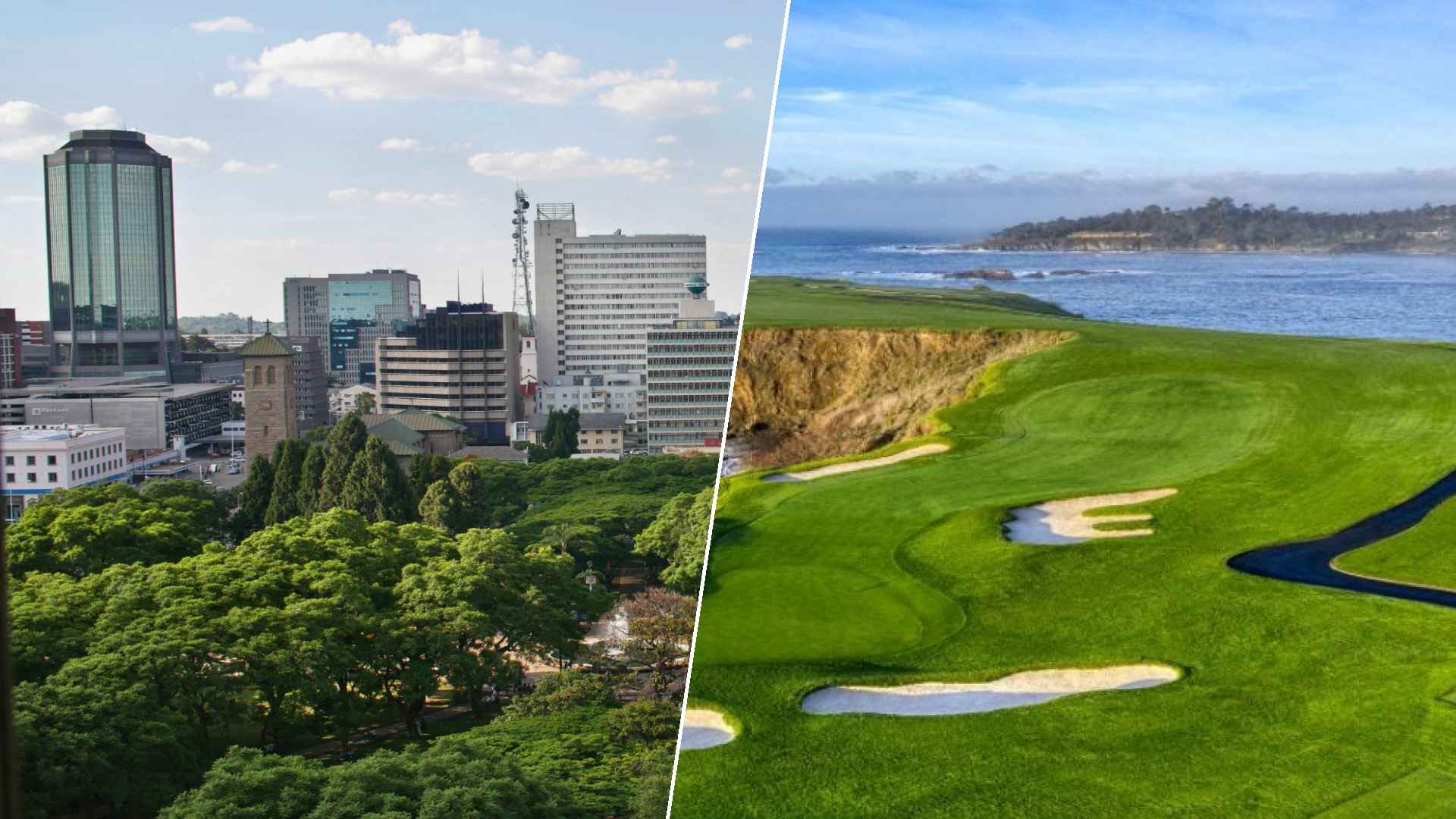 Harare to Pebble Beach Golf Links