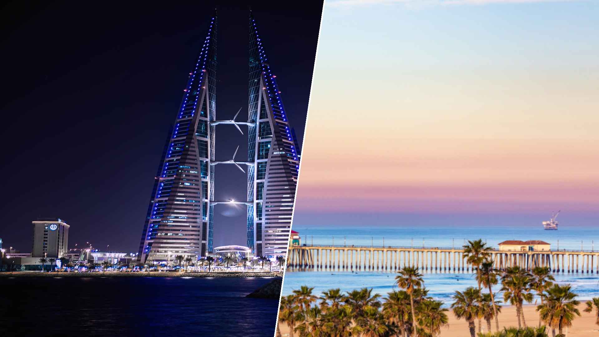 Manama to Huntington Beach