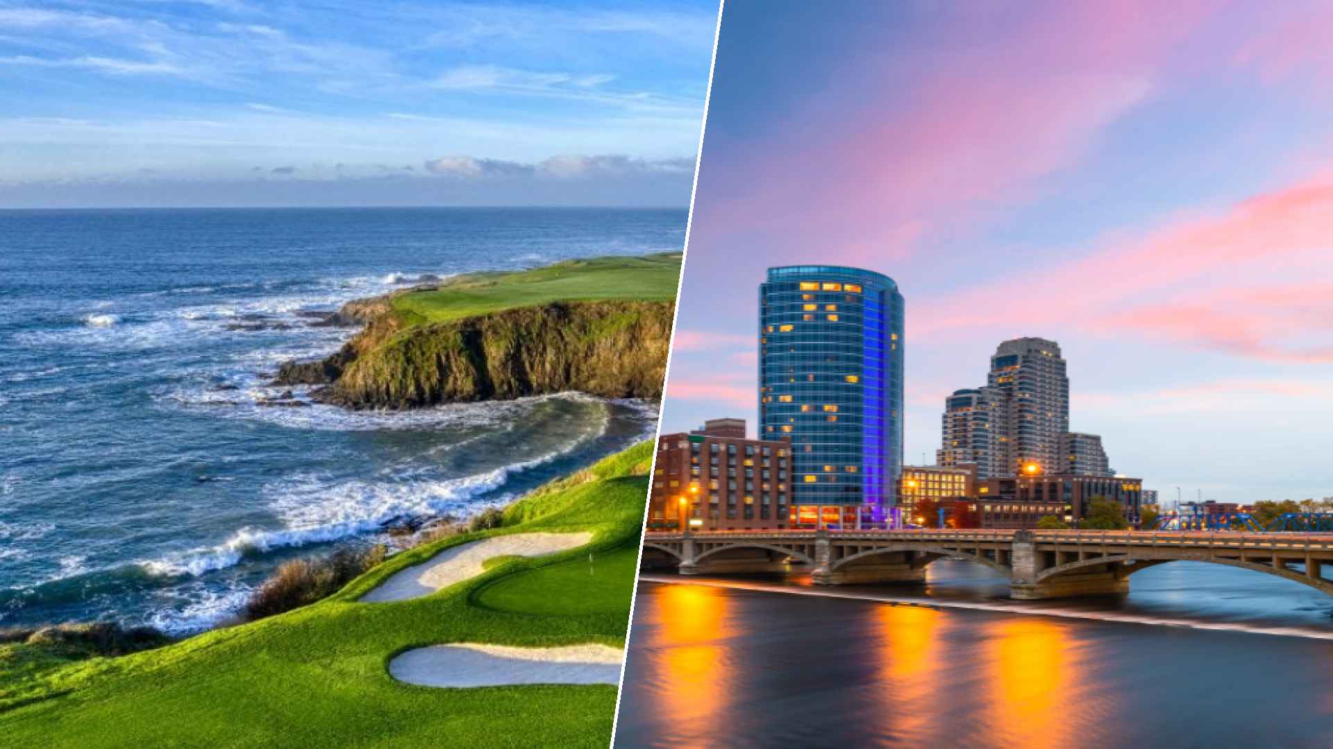 Pebble Beach Golf Links to Grand Rapids