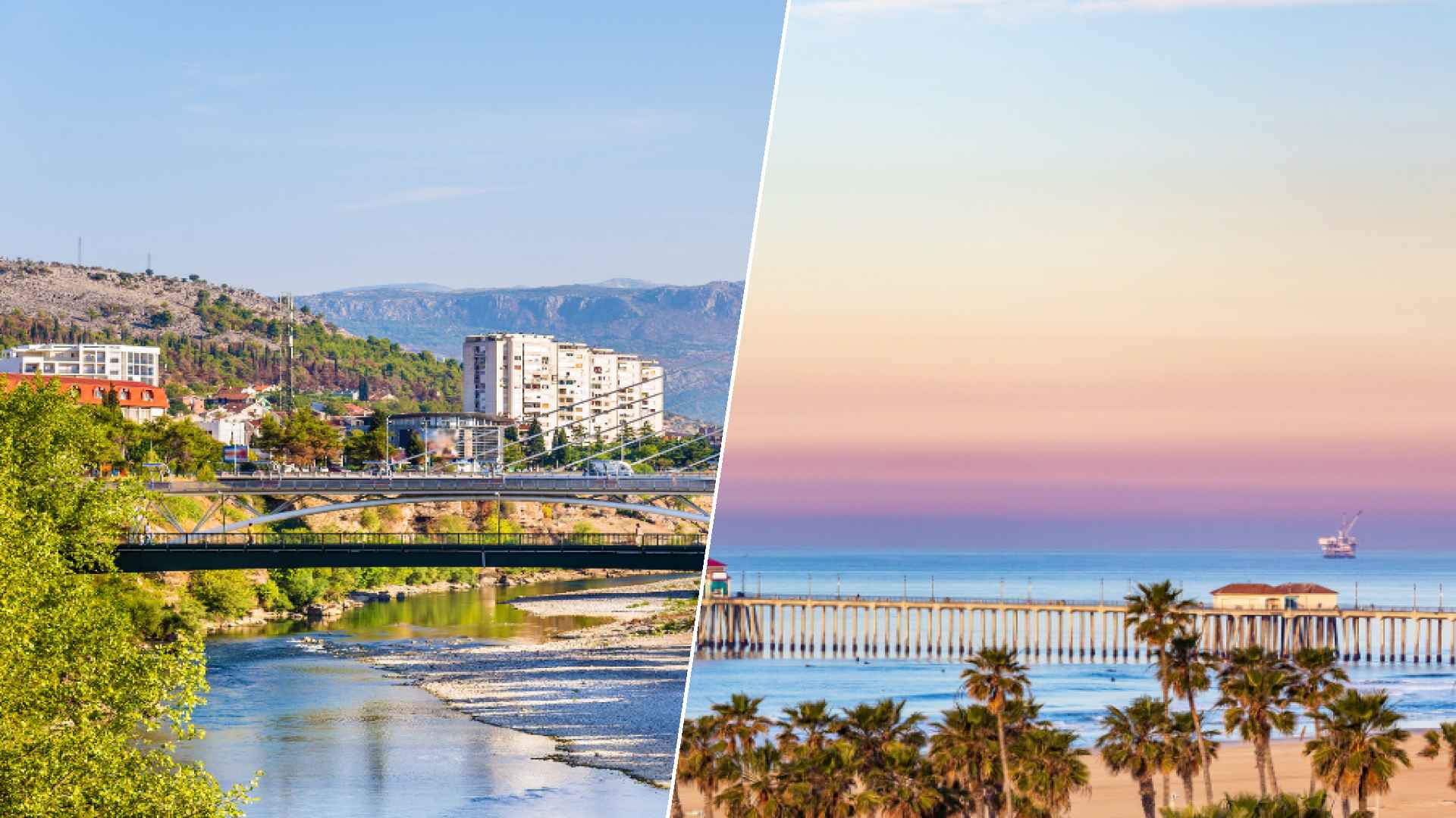 Podgorica to Huntington Beach